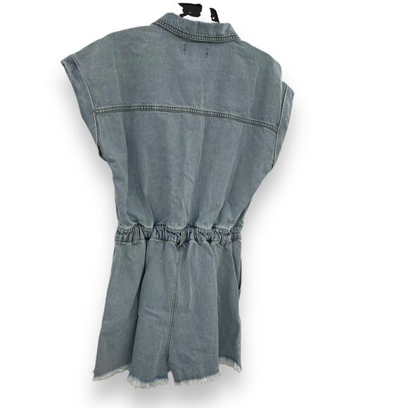 NEW Steve Madden Denim Romper Size Medium Light Blue Cotton Calliope Jean Outfit - Picture 8 of 15